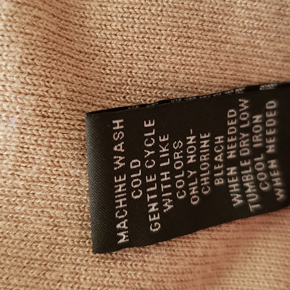 INC NWOT  sweater/suede front with fringe, L tan, - Picture 5 of 6